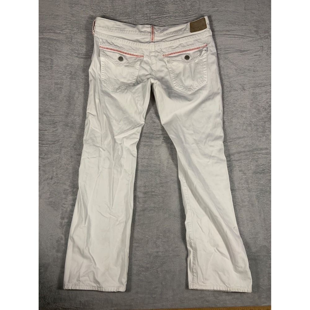True Religion Ricky Relaxed Straight Jeans Men's Size 38 White Cotton Used - Picture 6 of 12
